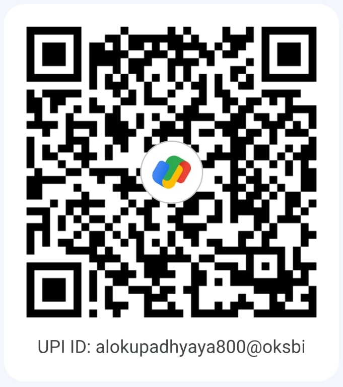 QR code for UPI payment with ID alokupadhyaya800@oksbi